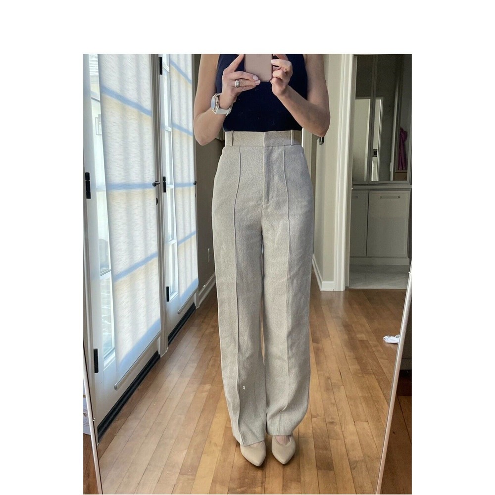 Acler Trousers Pants AU6 US2 High Waisted Beige Neutral